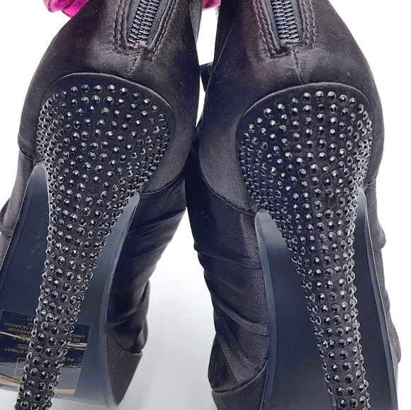 Vintage Bootie Peep-Toe, Black Rhinestone by Atmosphere, Rare, SZ US8/UK6/EU39 - Picture 11 of 17